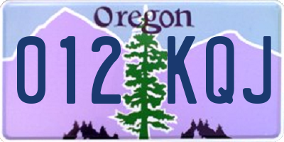 OR license plate 012KQJ