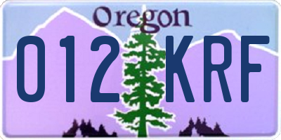OR license plate 012KRF