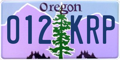 OR license plate 012KRP