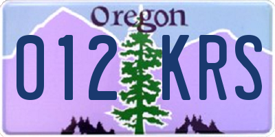 OR license plate 012KRS
