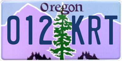 OR license plate 012KRT