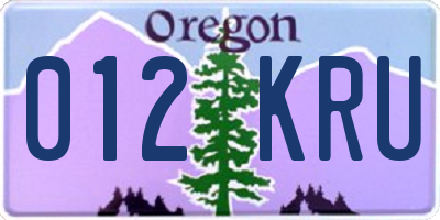 OR license plate 012KRU