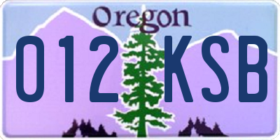 OR license plate 012KSB