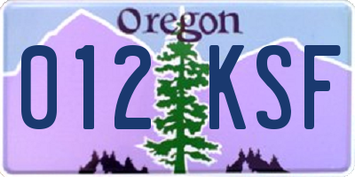 OR license plate 012KSF