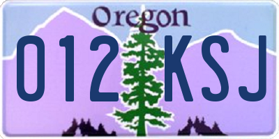 OR license plate 012KSJ