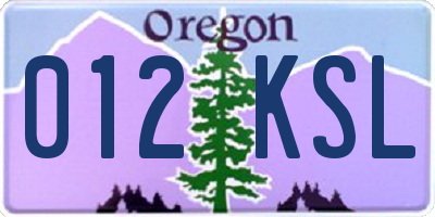 OR license plate 012KSL
