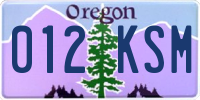 OR license plate 012KSM