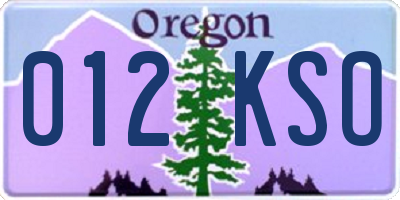 OR license plate 012KSO