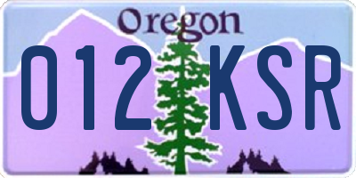 OR license plate 012KSR