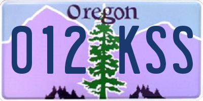 OR license plate 012KSS