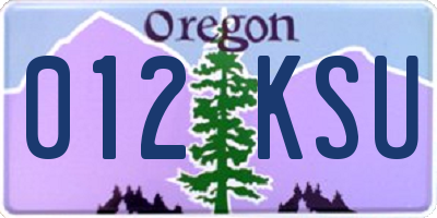 OR license plate 012KSU