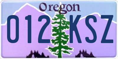 OR license plate 012KSZ