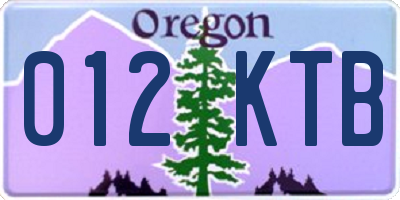 OR license plate 012KTB