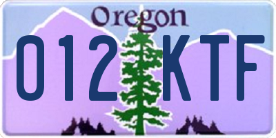 OR license plate 012KTF