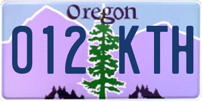 OR license plate 012KTH