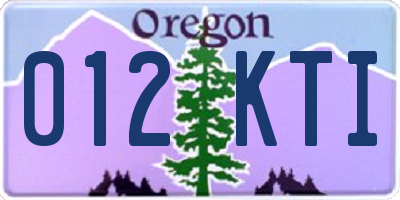OR license plate 012KTI
