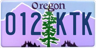 OR license plate 012KTK