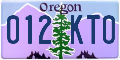 OR license plate 012KTO