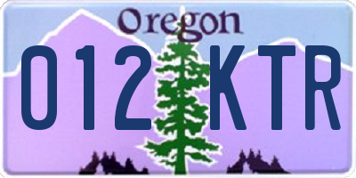OR license plate 012KTR