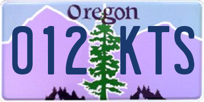 OR license plate 012KTS