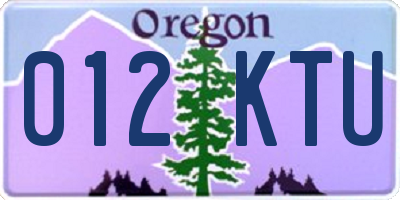 OR license plate 012KTU