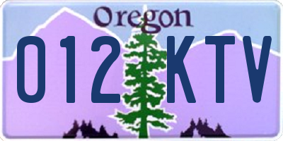 OR license plate 012KTV