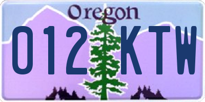 OR license plate 012KTW