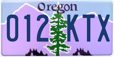OR license plate 012KTX