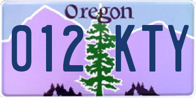 OR license plate 012KTY