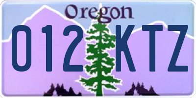 OR license plate 012KTZ