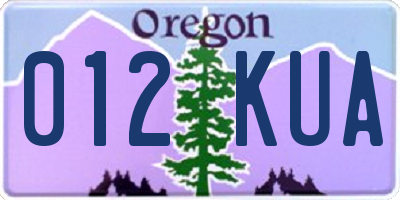 OR license plate 012KUA