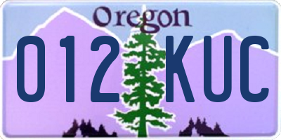 OR license plate 012KUC