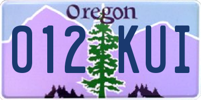 OR license plate 012KUI