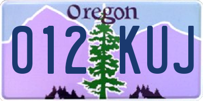 OR license plate 012KUJ