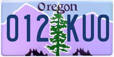 OR license plate 012KUO