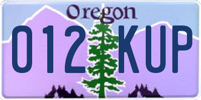 OR license plate 012KUP