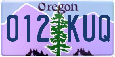 OR license plate 012KUQ
