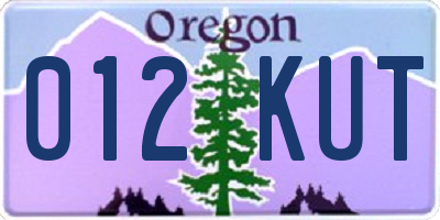 OR license plate 012KUT