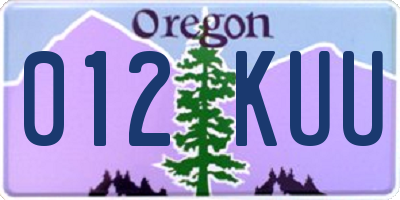 OR license plate 012KUU