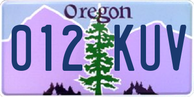OR license plate 012KUV