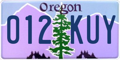 OR license plate 012KUY