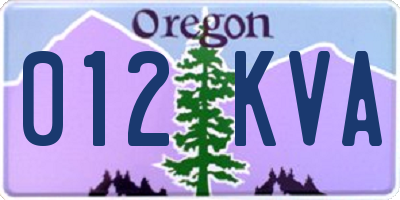 OR license plate 012KVA