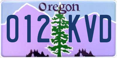 OR license plate 012KVD