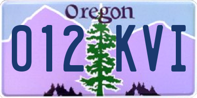 OR license plate 012KVI