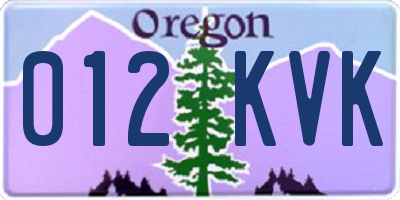 OR license plate 012KVK