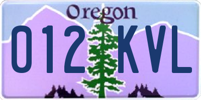 OR license plate 012KVL