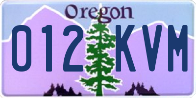 OR license plate 012KVM