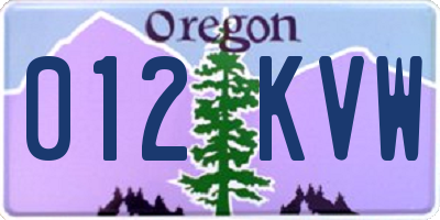 OR license plate 012KVW
