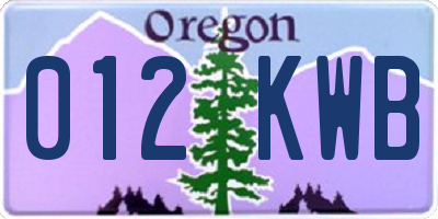 OR license plate 012KWB