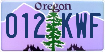 OR license plate 012KWF